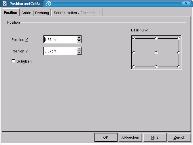 Position und Größe“